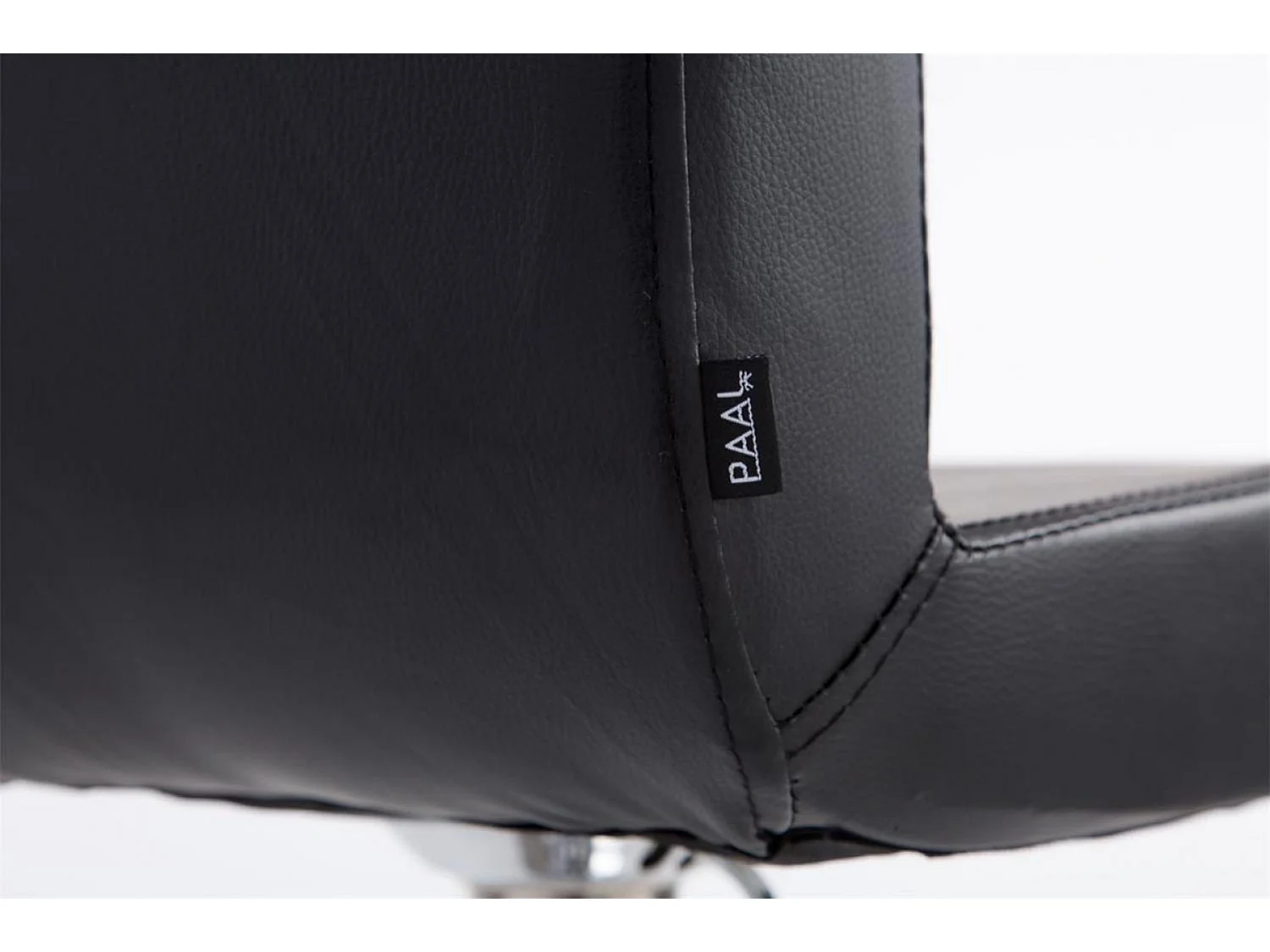 Sgabello da bar - Finta pelle & Metallo in look cromato - nero - California