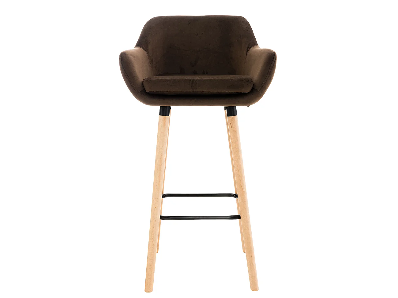 Lot de 2  Tabouret de bar - Velours - Marron - Grant