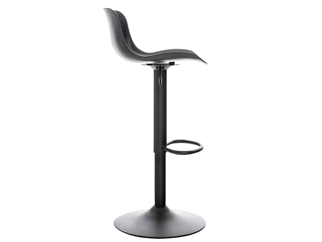 Lot de 2  Tabouret de bar - Plastique & Chrome - Noir - Almada