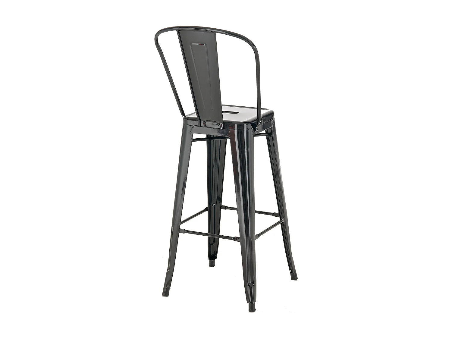 Lot de 4  Tabouret de bar - Métal - Noir - Aiden