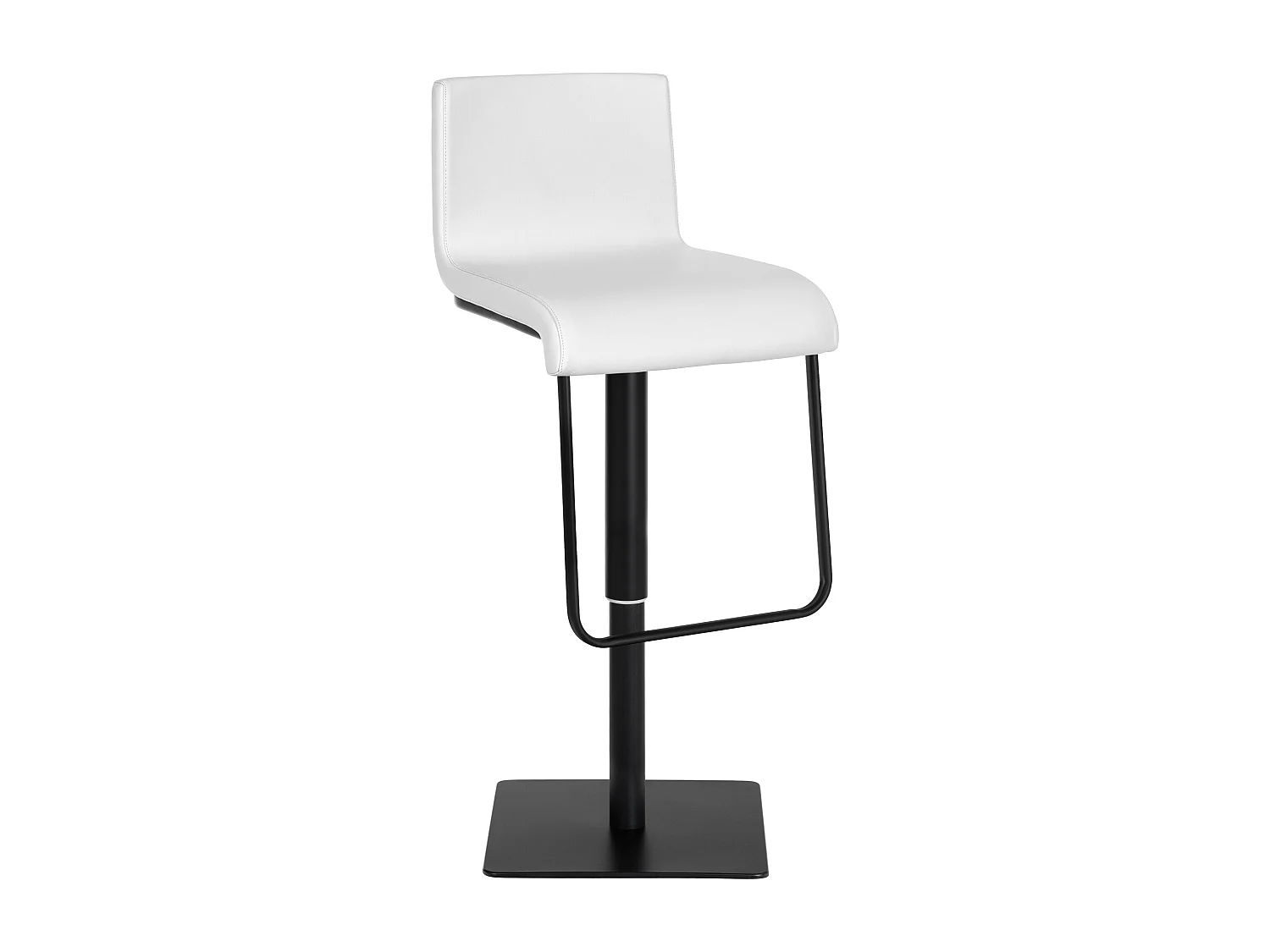 Tabouret de bar - Similicuir & Noir - Blanc - Limon