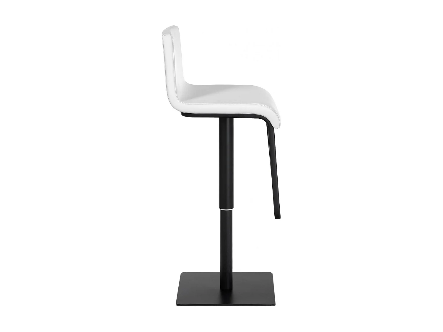 Tabouret de bar - Similicuir & Noir - Blanc - Limon