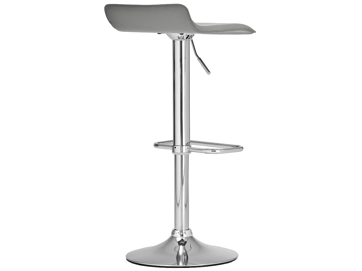 Tabouret de bar - Similicuir & Chrome - Gris - Dyn