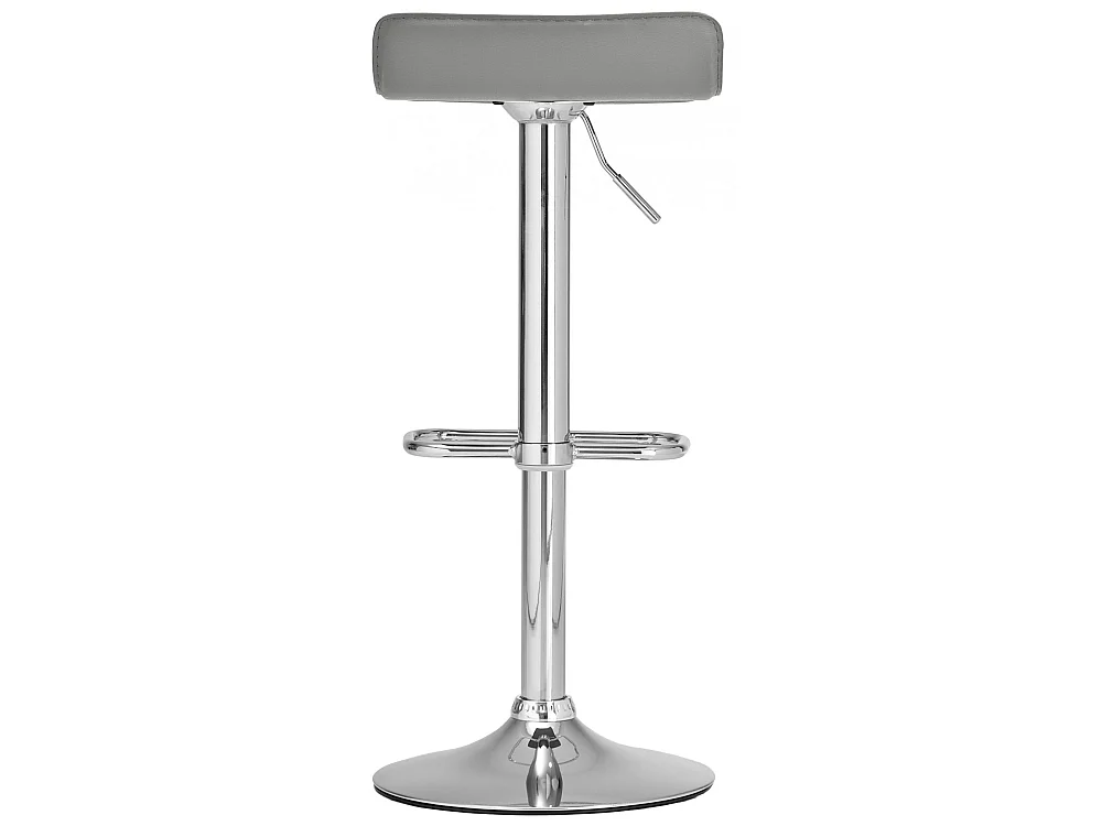 Tabouret de bar - Similicuir & Chrome - Gris - Dyn