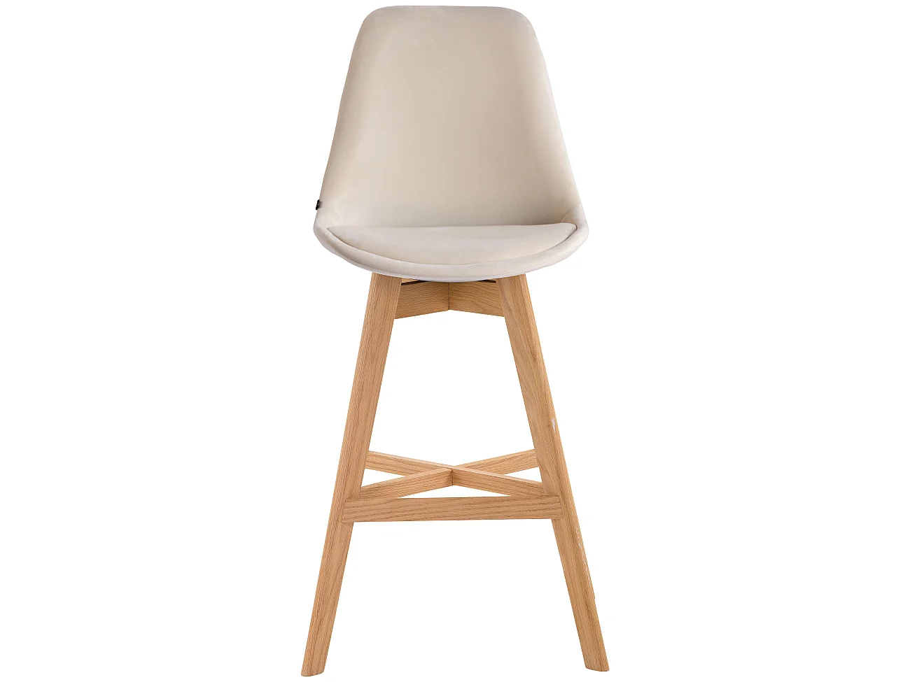 Barkruk - Fluweel & natura - creme - Cannes