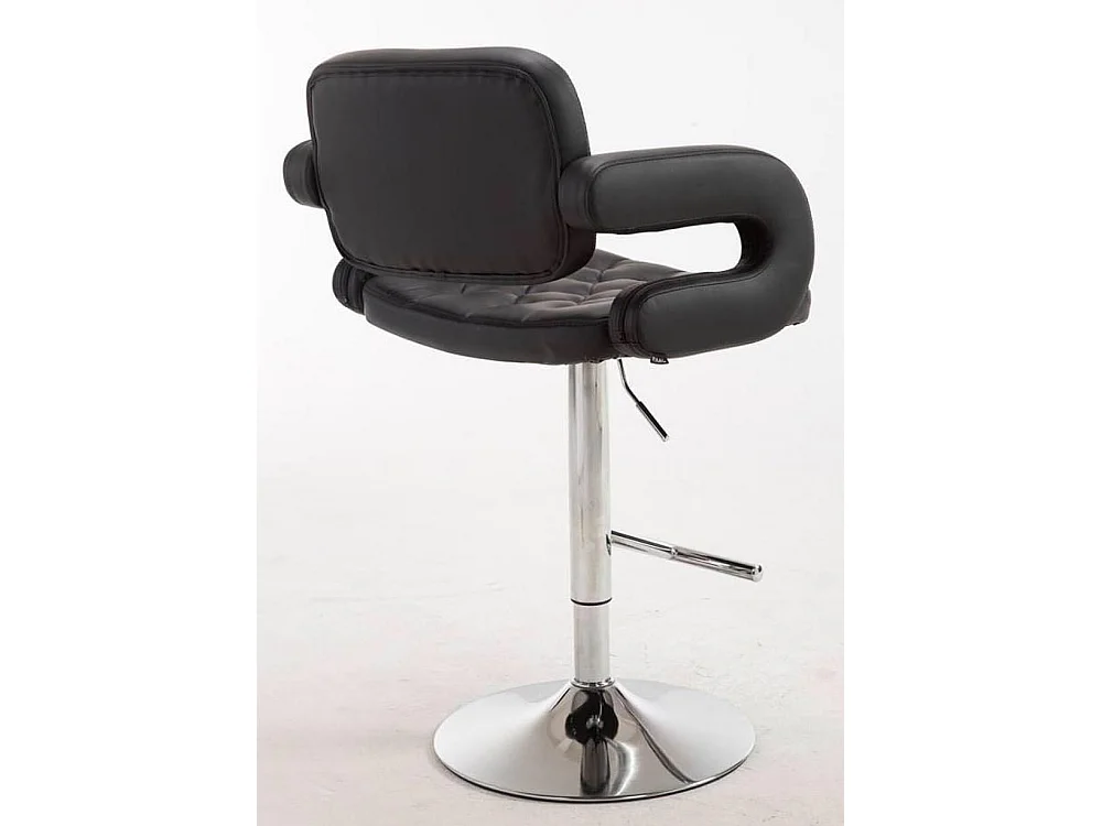 Lot de 2  Tabouret de bar - Similicuir & Chrome - Noir - Dublin