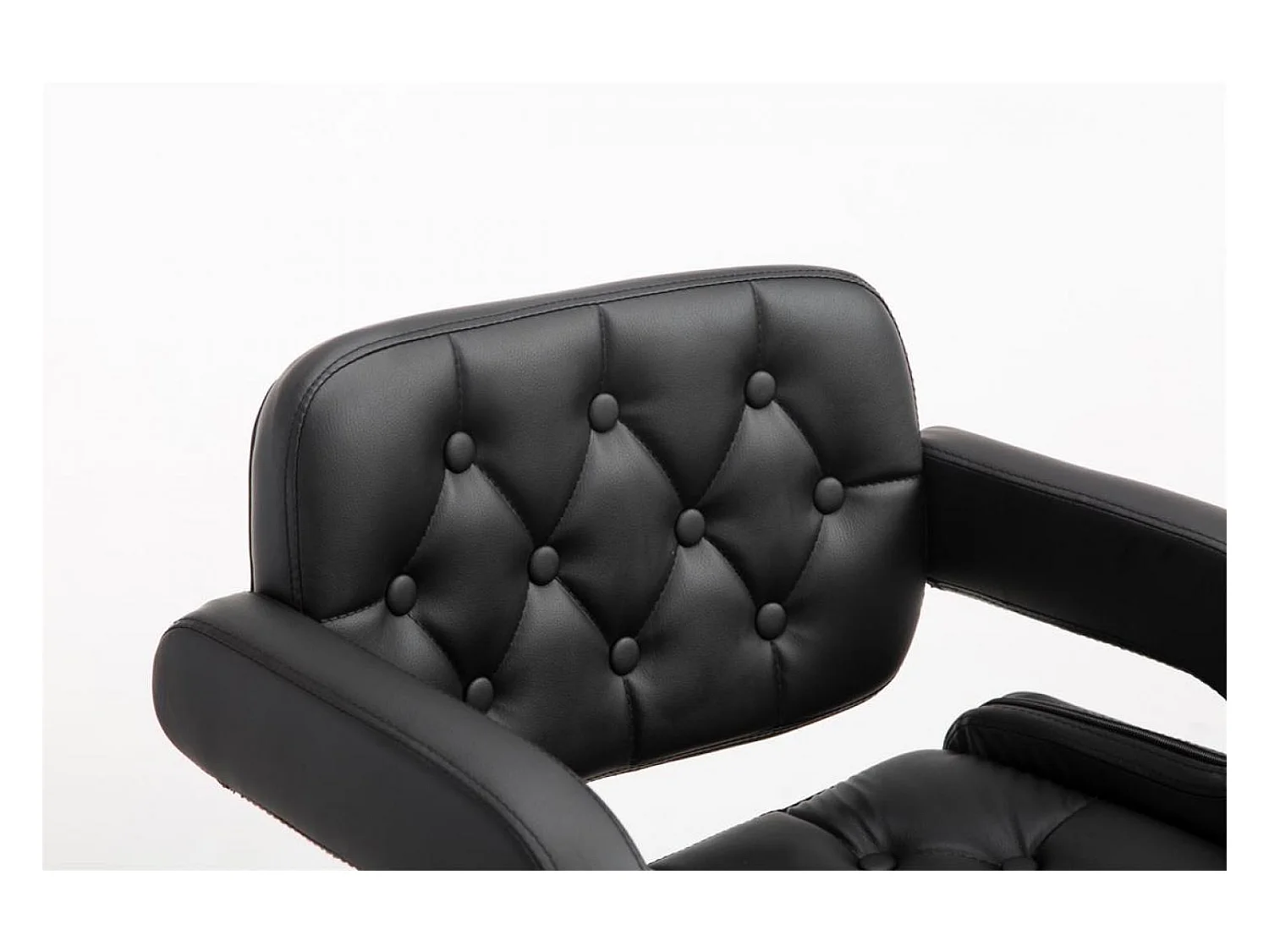 Lot de 2  Tabouret de bar - Similicuir & Chrome - Noir - Dublin