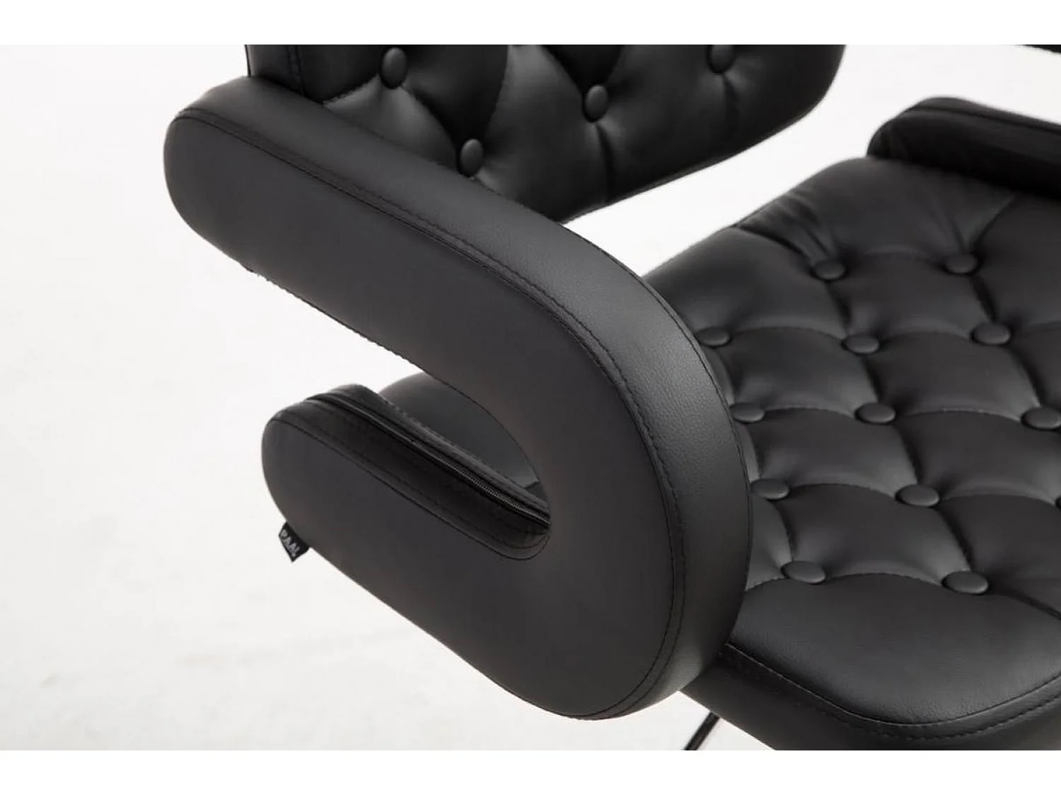 Lot de 2  Tabouret de bar - Similicuir & Chrome - Noir - Dublin