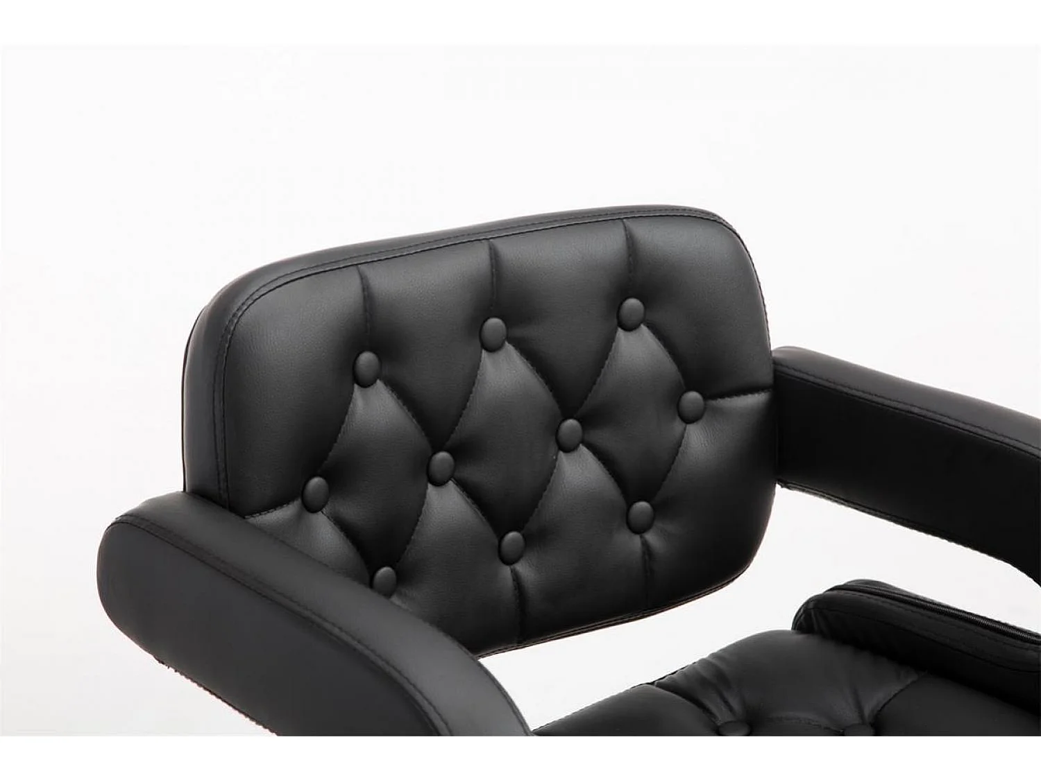 Lot de 2  Tabouret de bar - Similicuir & Chrome - Noir - Dublin