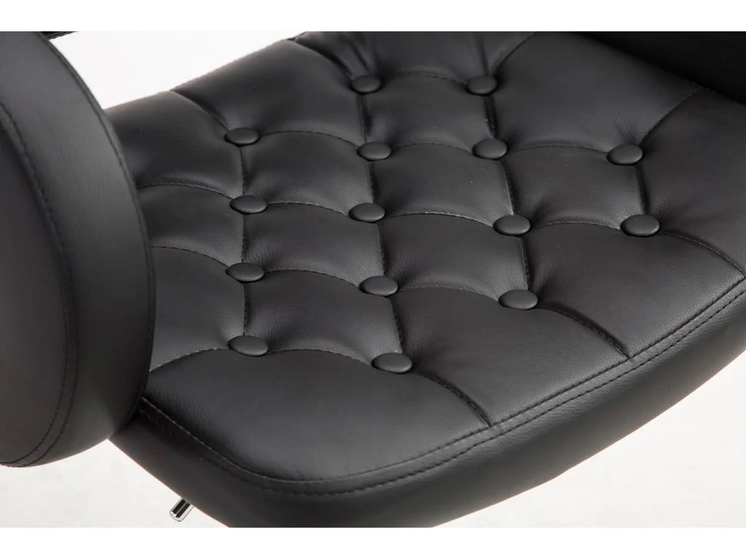 Lot de 2  Tabouret de bar - Similicuir & Chrome - Noir - Dublin