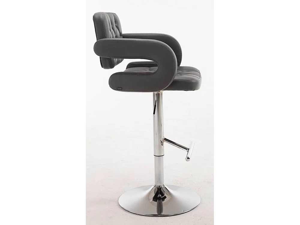 Lot de 2  Tabouret de bar - Similicuir & Chrome - Gris - Dublin