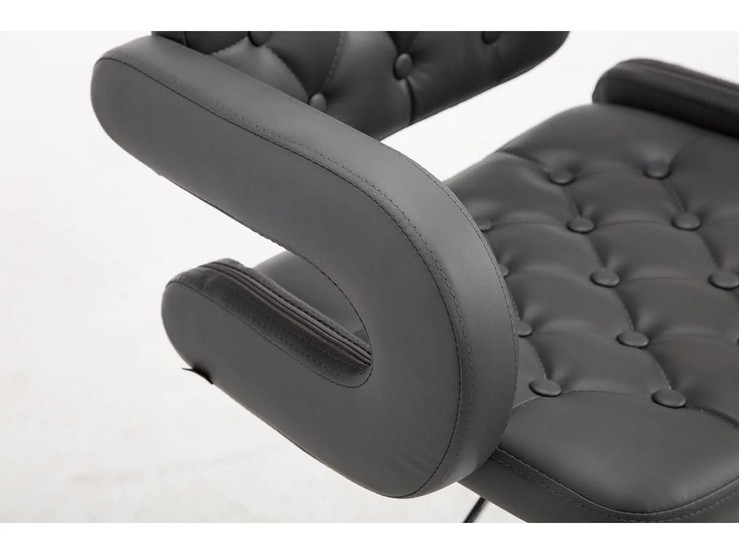 Lot de 2  Tabouret de bar - Similicuir & Chrome - Gris - Dublin