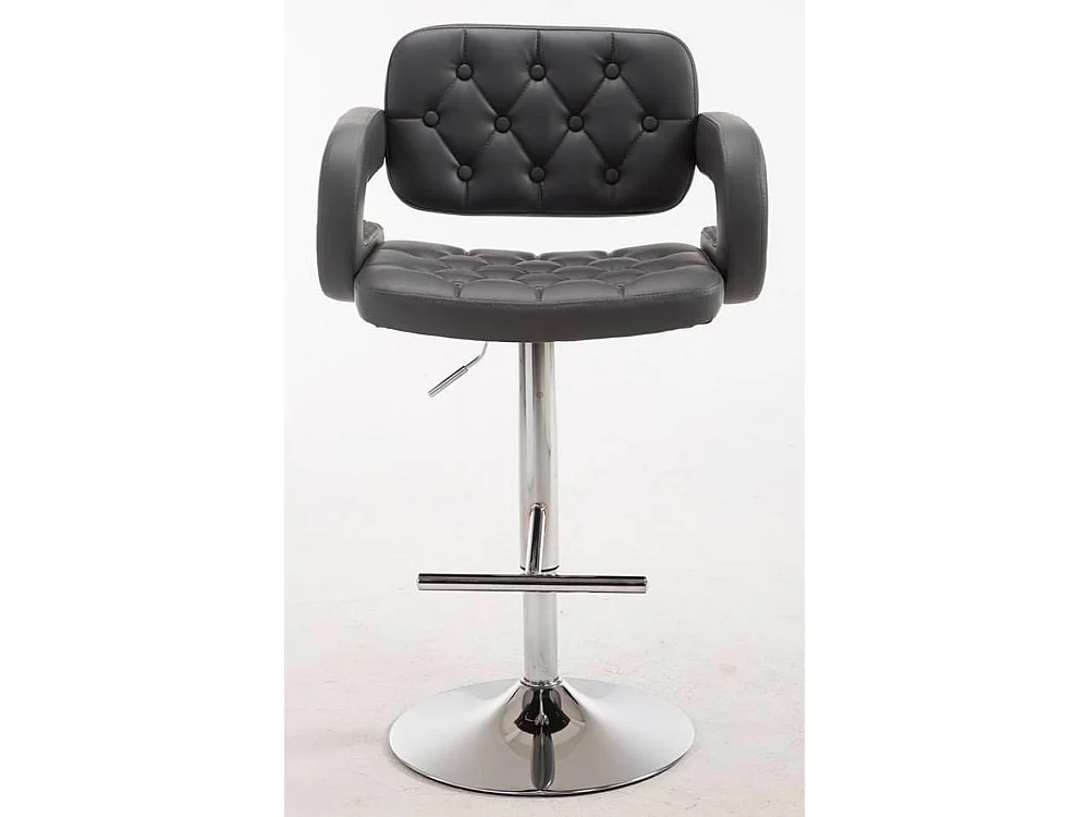 Lot de 2  Tabouret de bar - Similicuir & Chrome - Gris - Dublin