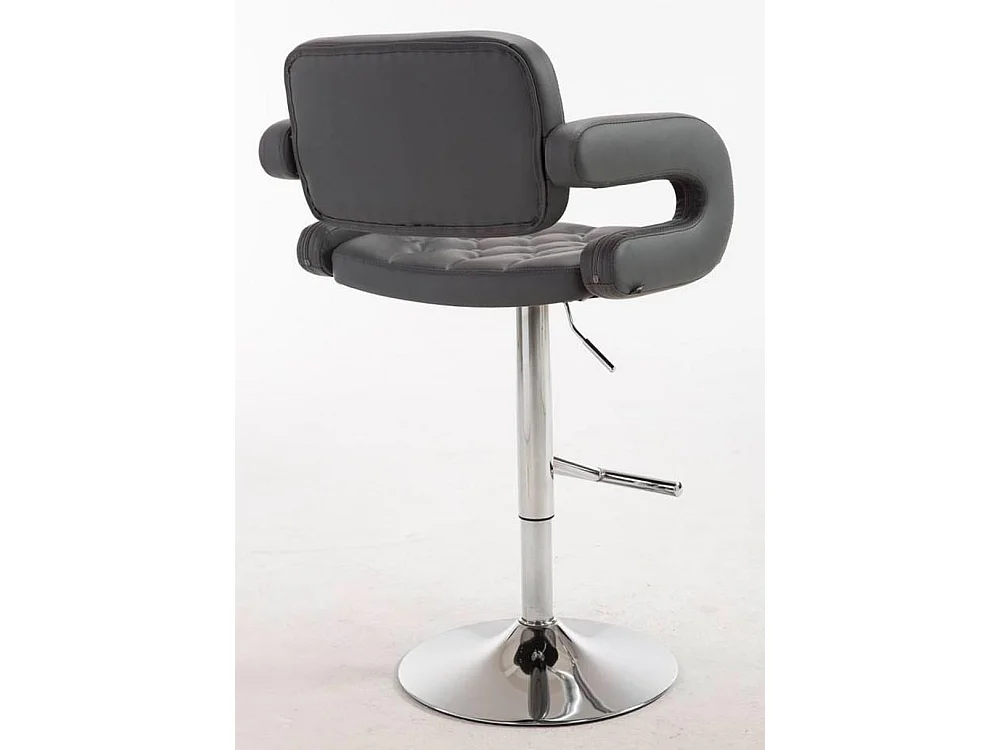 Lot de 2  Tabouret de bar - Similicuir & Chrome - Gris - Dublin