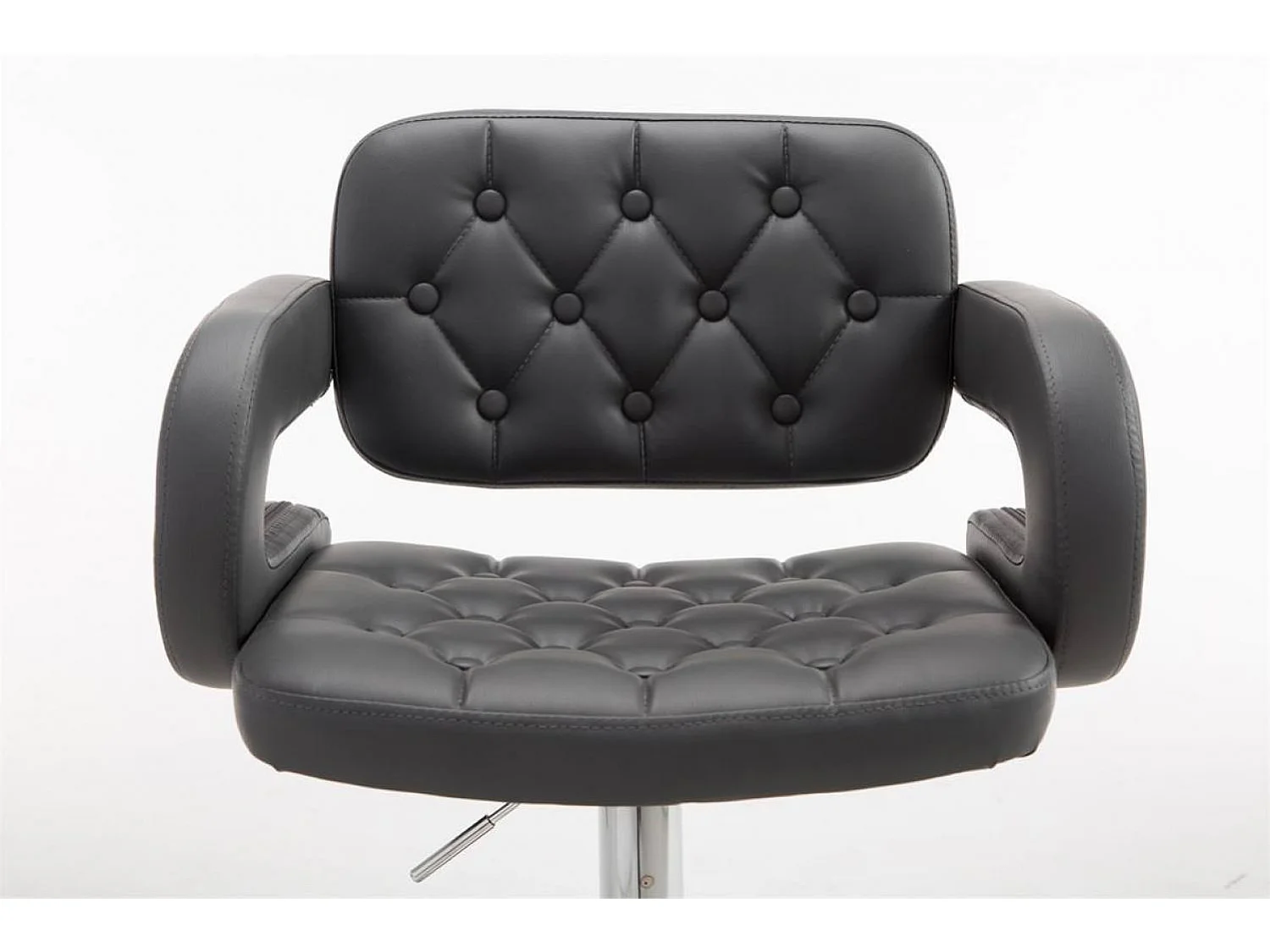 Lot de 2  Tabouret de bar - Similicuir & Chrome - Gris - Dublin