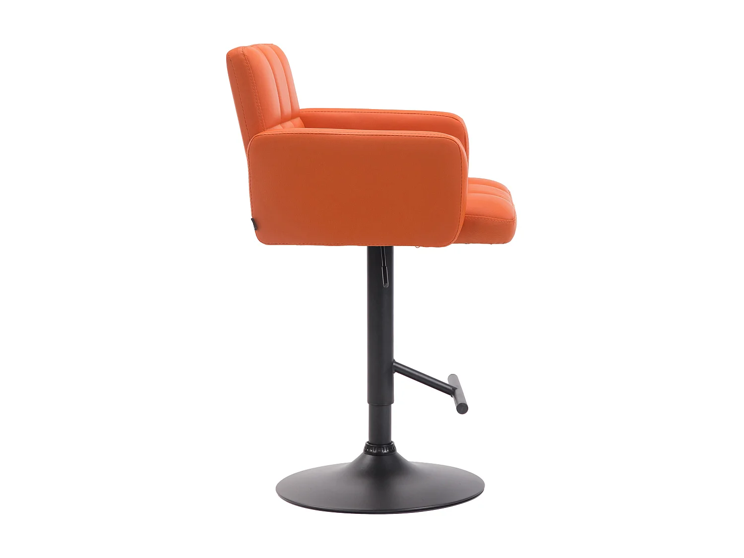 Tabouret de bar - Similicuir & Noir - Orange - Los Angeles