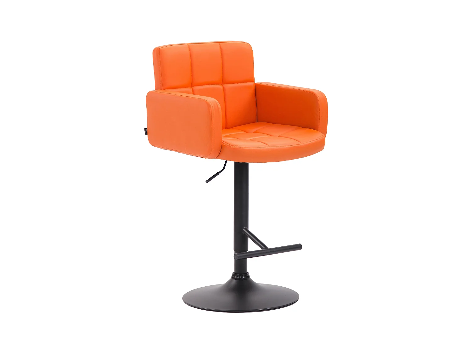 Tabouret de bar - Similicuir & Noir - Orange - Los Angeles