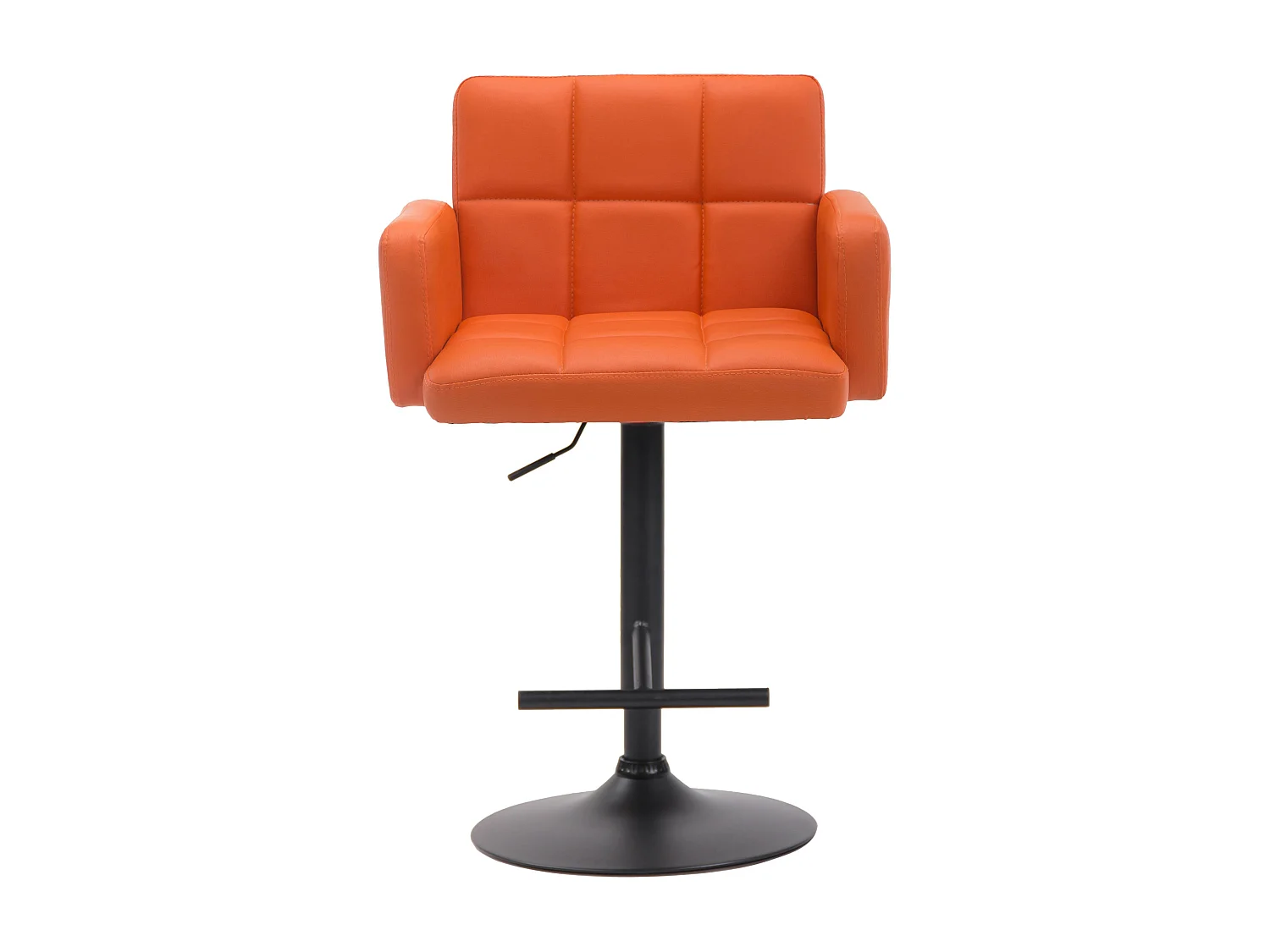 Tabouret de bar - Similicuir & Noir - Orange - Los Angeles