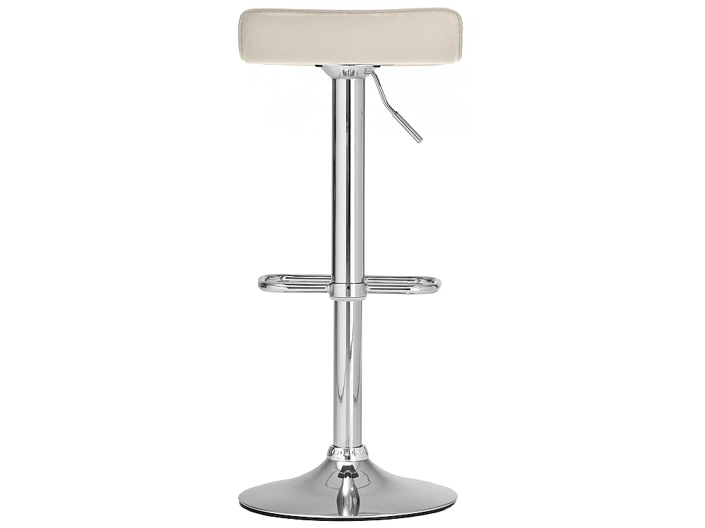 Tabouret de bar - Similicuir & Chrome - Crème - Dyn