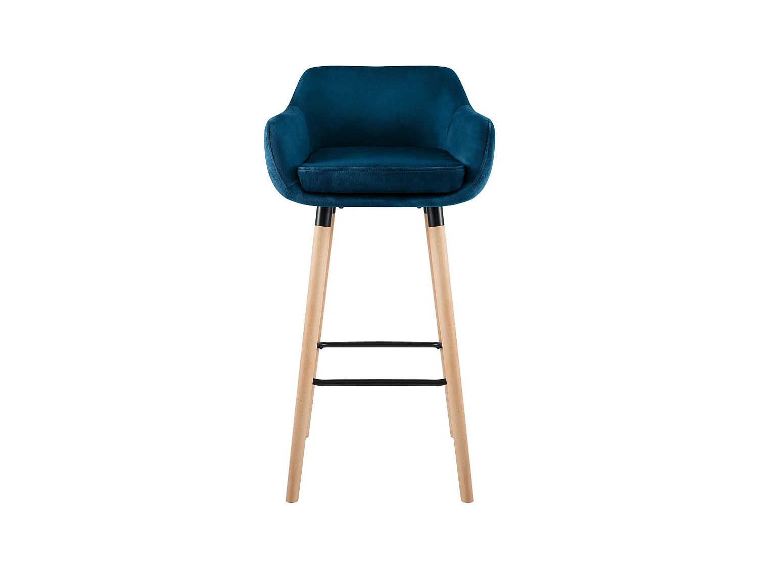 Lot de 2  Tabouret de bar - Velours - Bleu - Grant