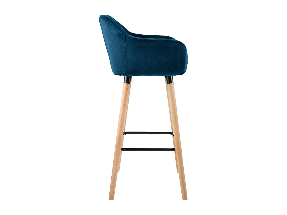 Lot de 2  Tabouret de bar - Velours - Bleu - Grant