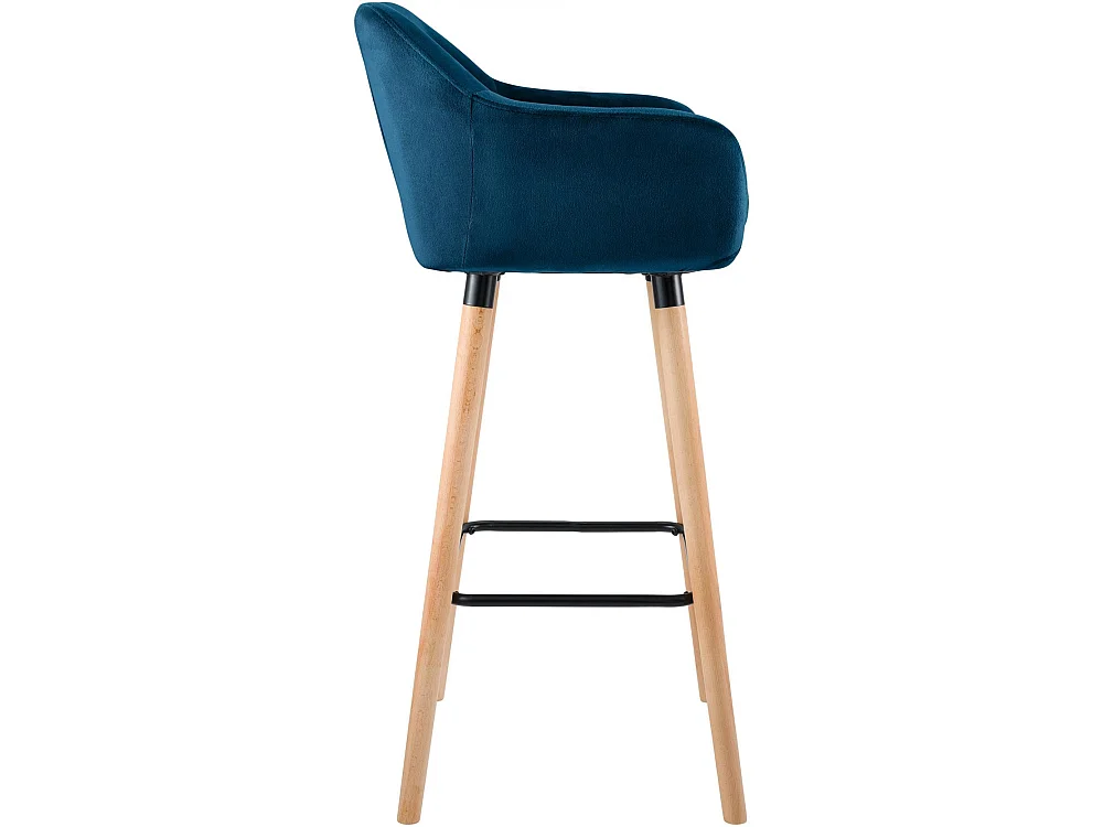 Set van 2  Barkruk - Fluweel - blauw - Grant