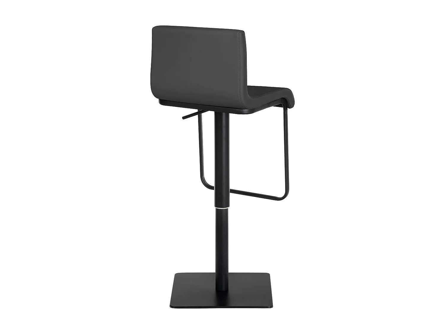 Tabouret de bar - Similicuir & Noir - Gris - Limon