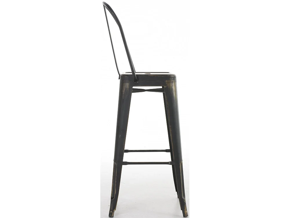 Lot de 4  Tabouret de bar - Métal - Noir-Or - Aiden