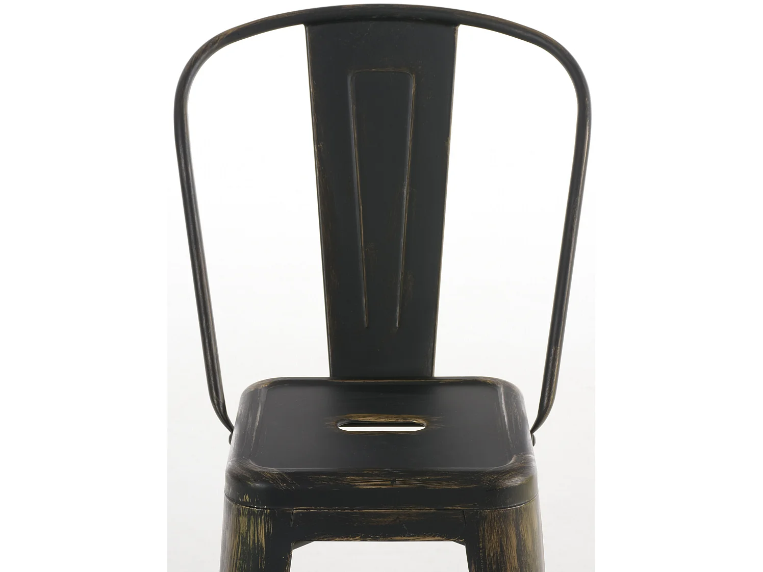 Lot de 4  Tabouret de bar - Métal - Noir-Or - Aiden