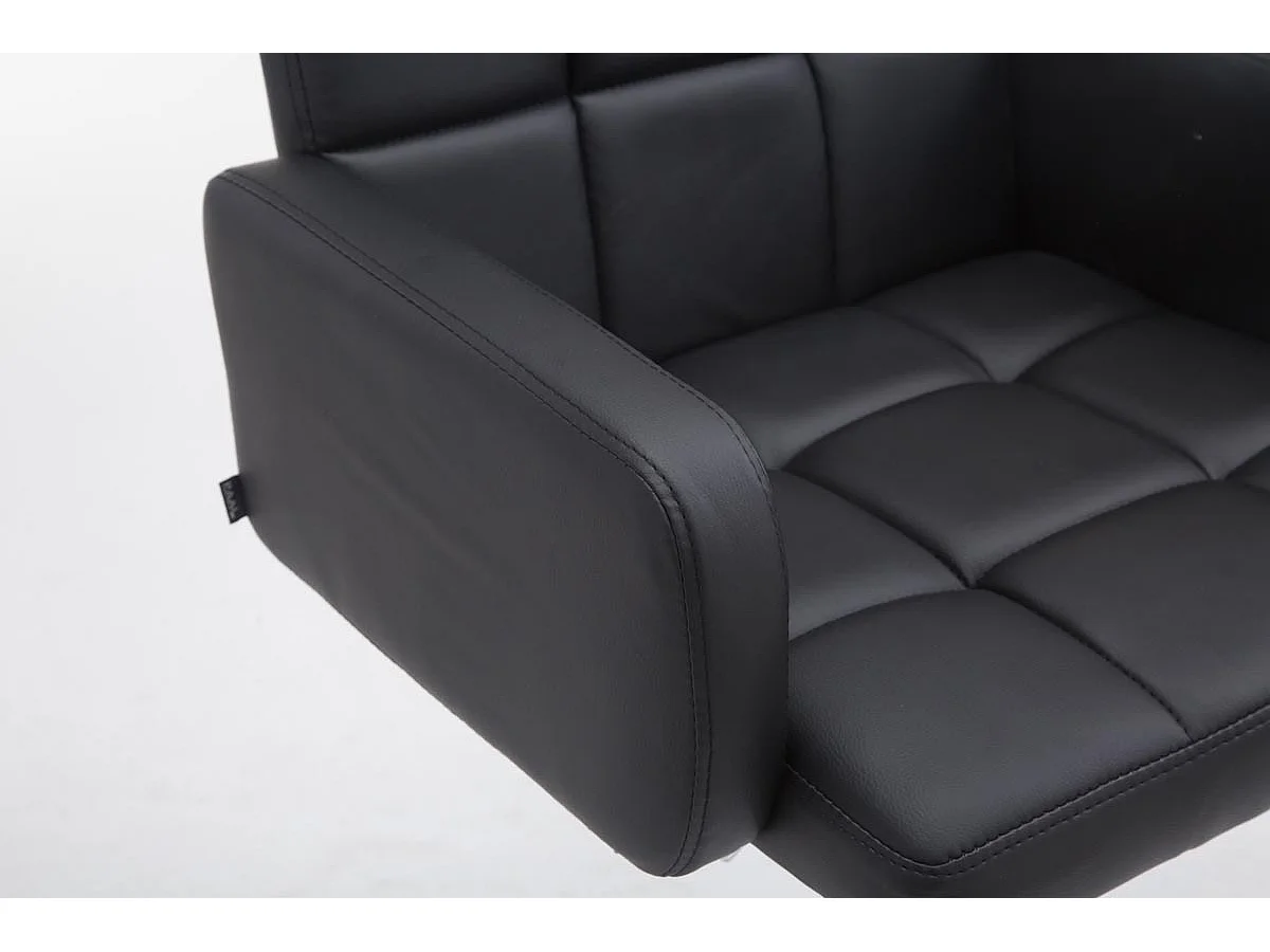 Tabouret de bar - Similicuir & Chrome - Noir - Los Angeles