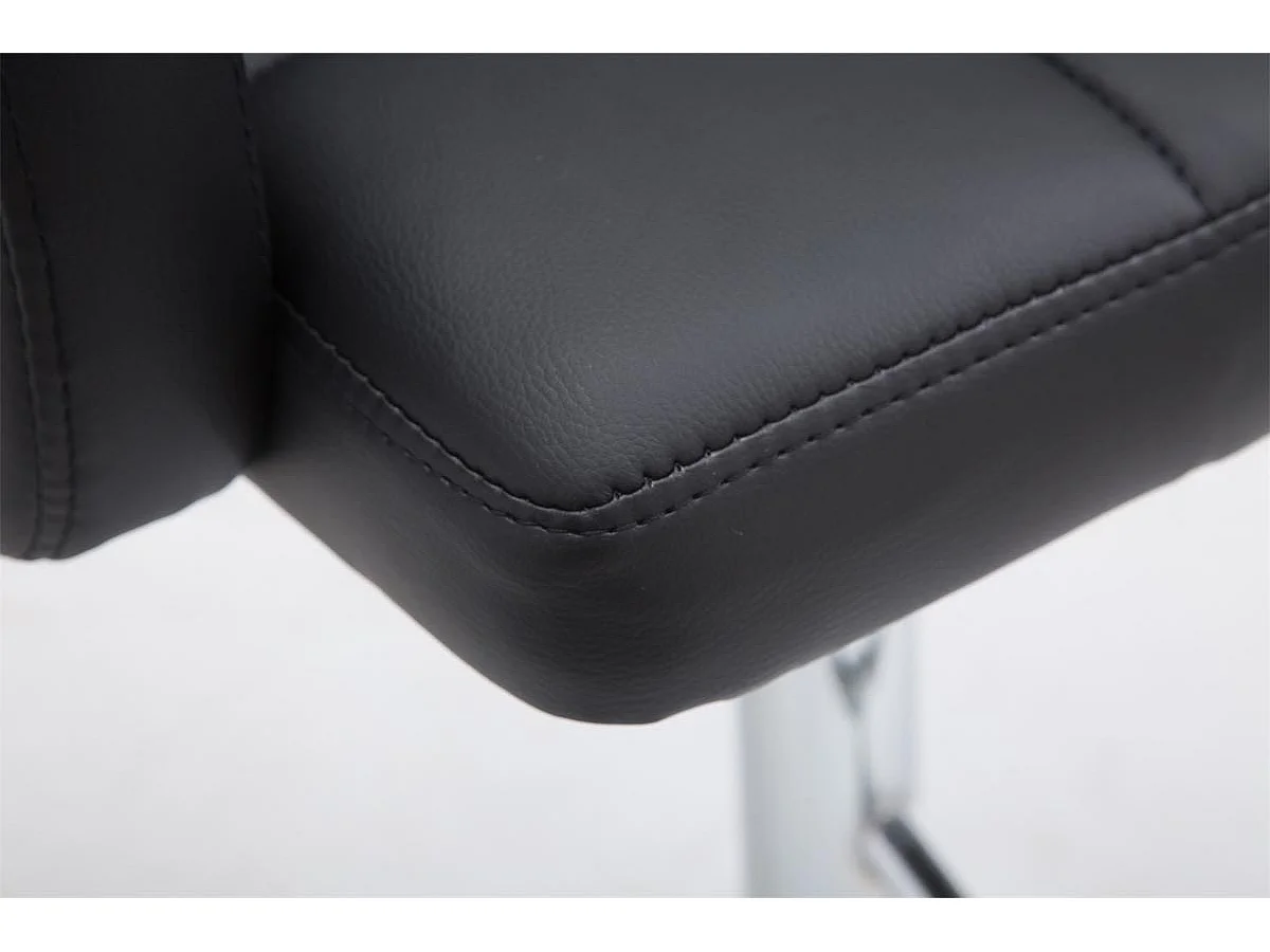 Tabouret de bar - Similicuir & Chrome - Noir - Los Angeles