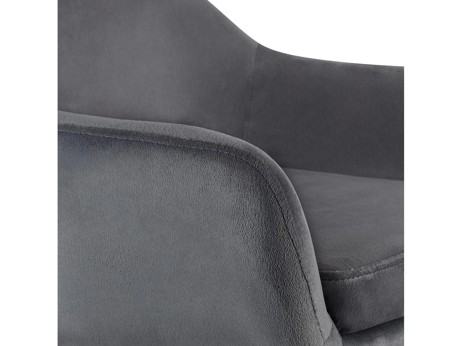 Lot de 2  Tabouret de bar - Velours - Gris - Grant