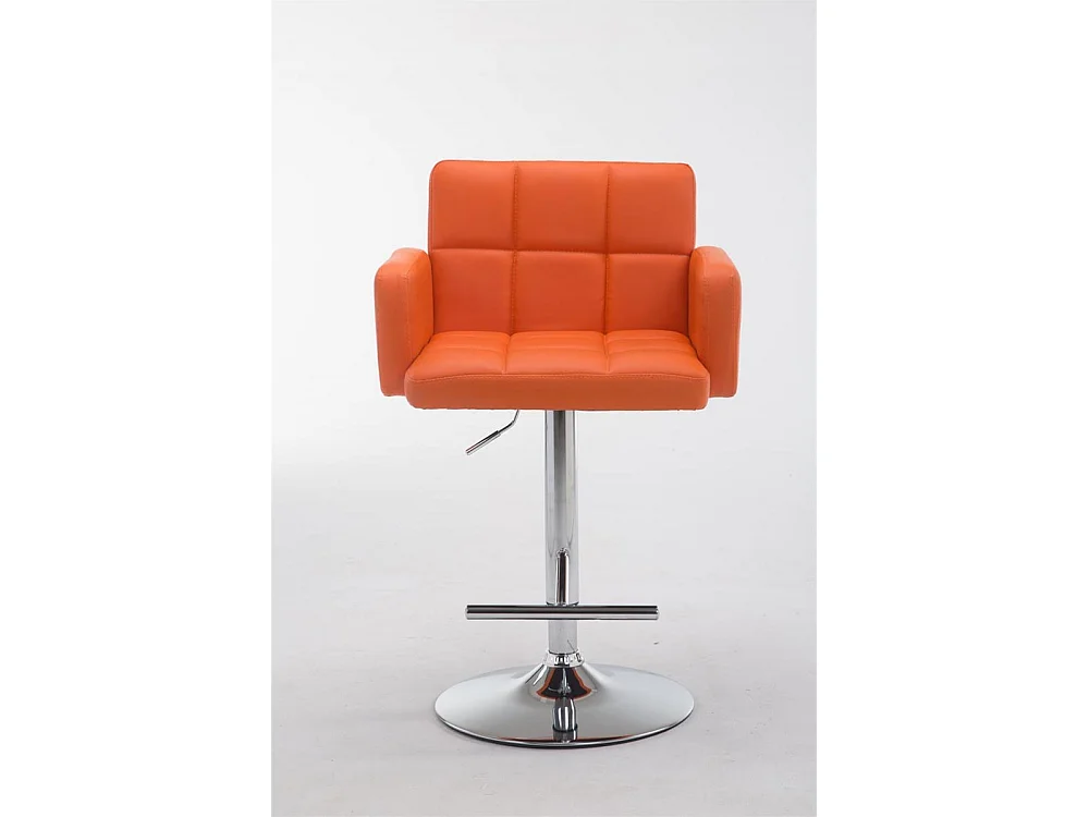 Tabouret de bar - Similicuir & Chrome - Orange - Los Angeles