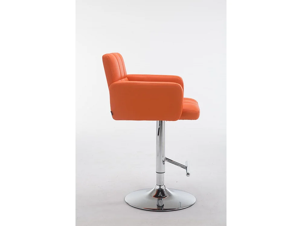 Tabouret de bar - Similicuir & Chrome - Orange - Los Angeles