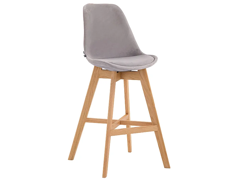 Tabouret de bar - Velours & Nature - Gris - Cannes