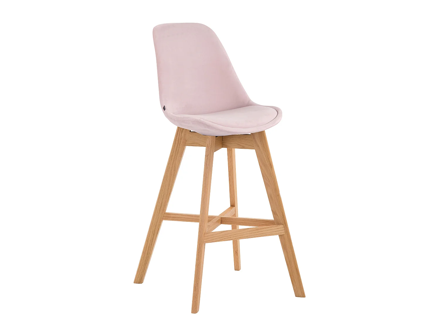 Tabouret de bar - Velours & Bois - Rose - Cannes
