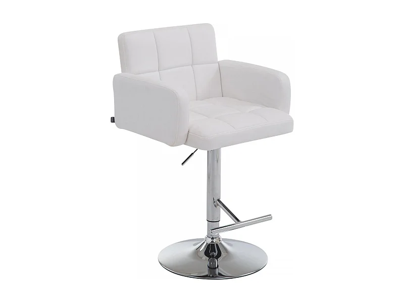 Tabouret de bar - Similicuir & Chrome - Blanc - Los Angeles