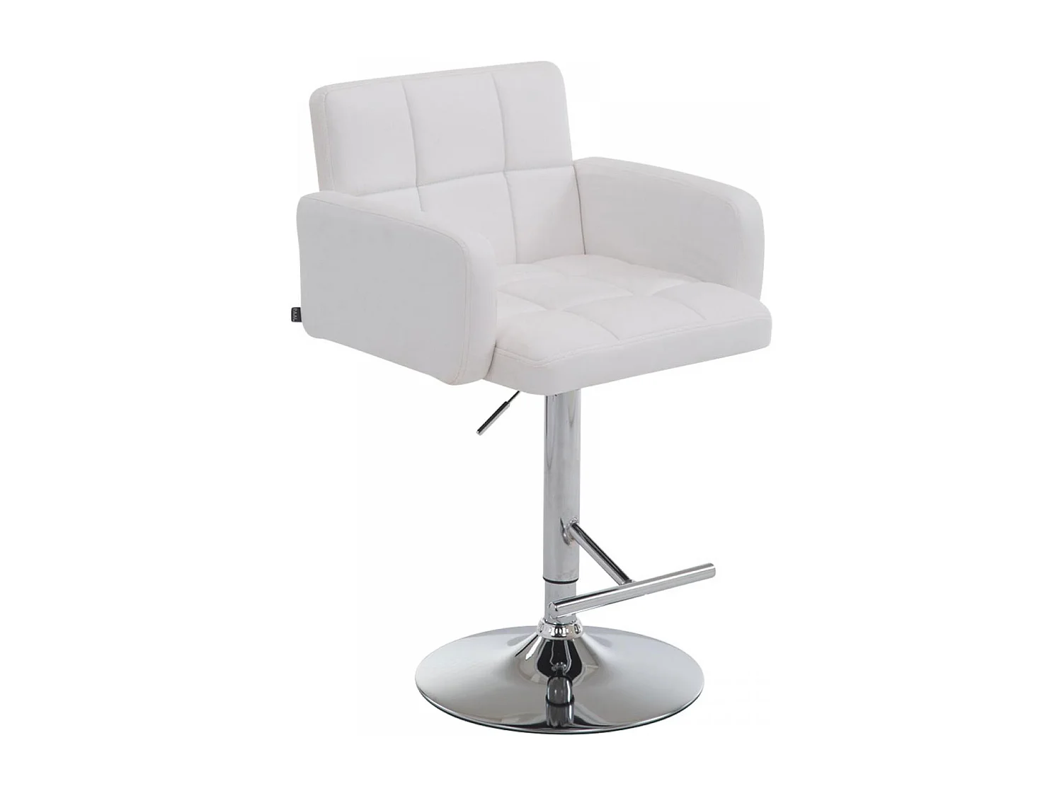 Tabouret de bar - Similicuir & Chrome - Blanc - Los Angeles