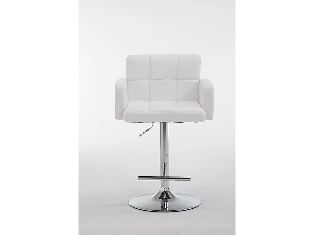 Tabouret de bar - Similicuir & Chrome - Blanc - Los Angeles