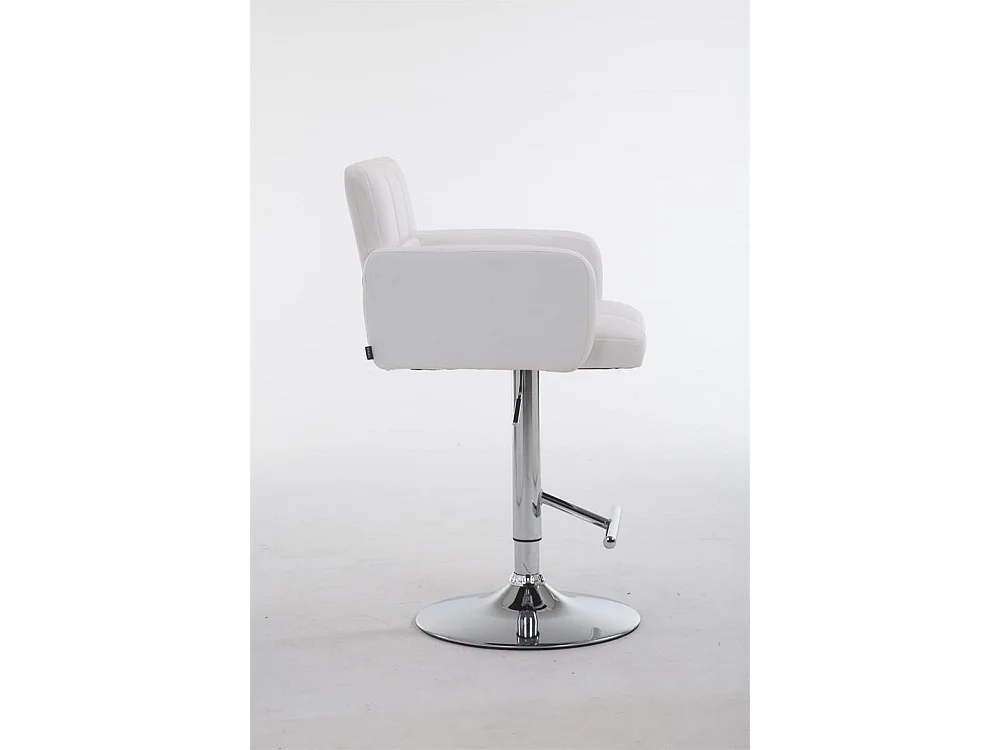 Tabouret de bar - Similicuir & Chrome - Blanc - Los Angeles