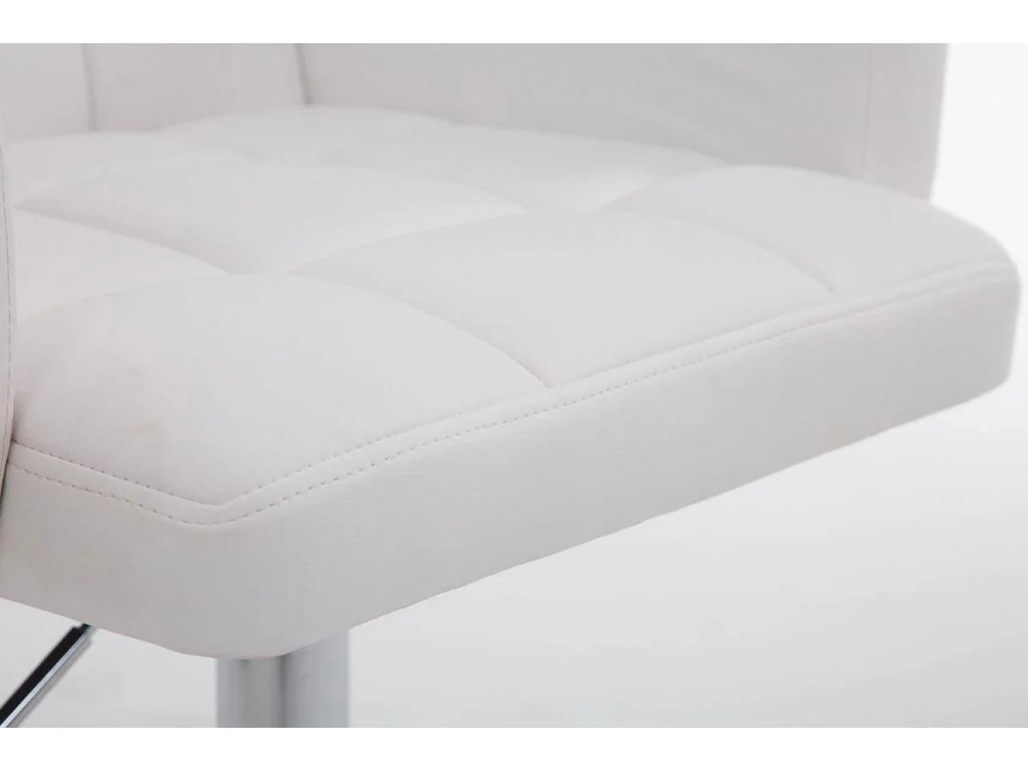 Tabouret de bar - Similicuir & Chrome - Blanc - Los Angeles