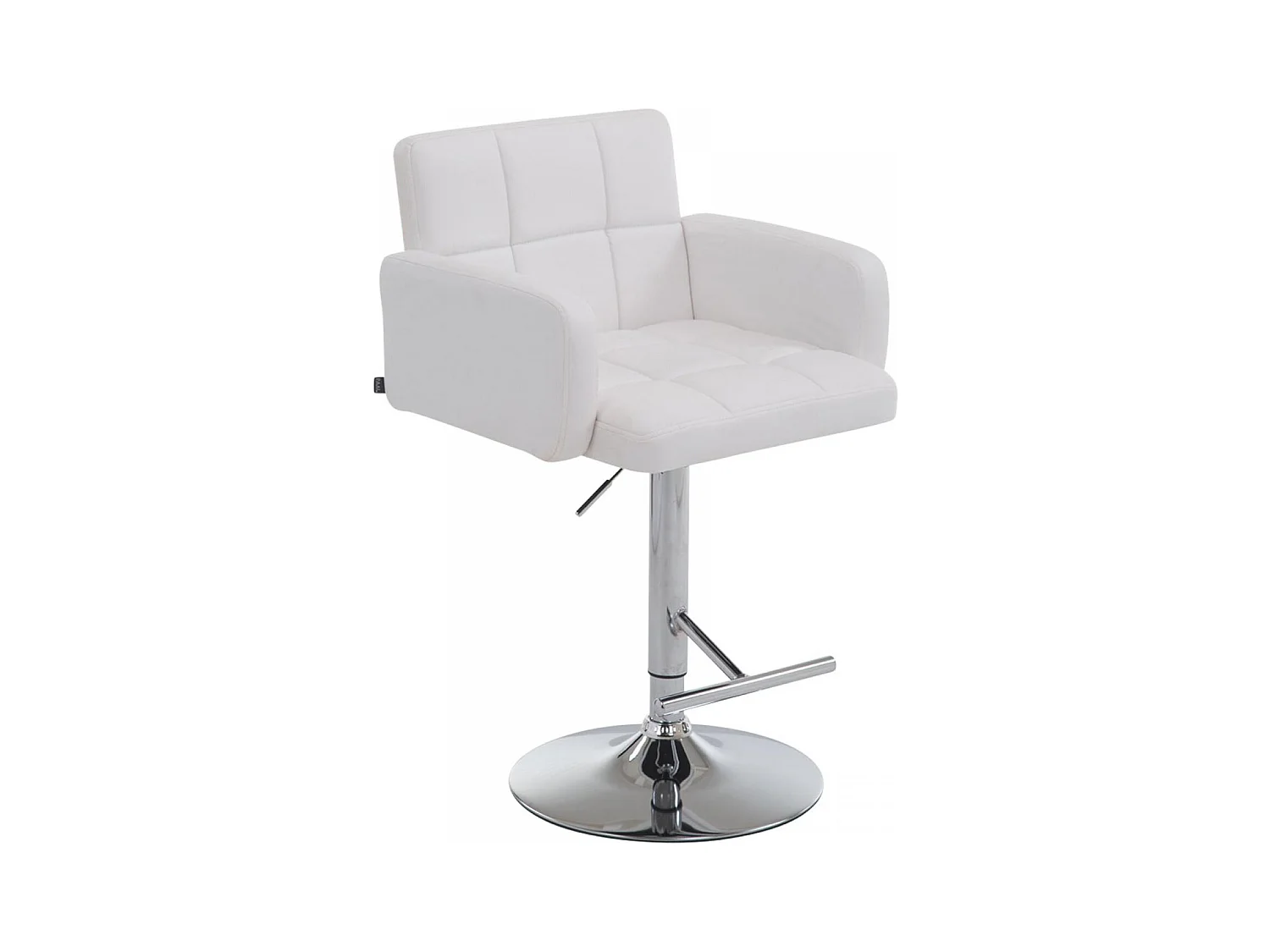 Tabouret de bar - Similicuir & Chrome - Blanc - Los Angeles