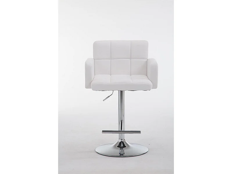 Tabouret de bar - Similicuir & Chrome - Blanc - Los Angeles