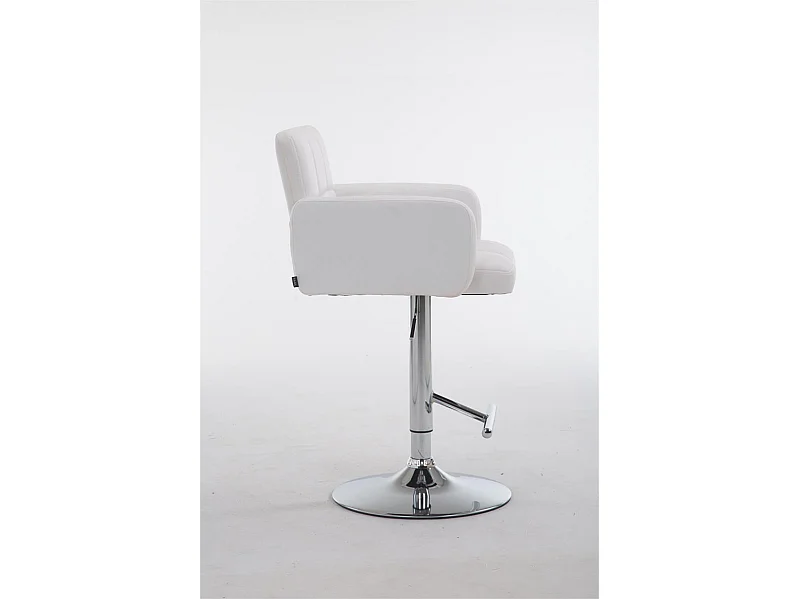 Tabouret de bar - Similicuir & Chrome - Blanc - Los Angeles