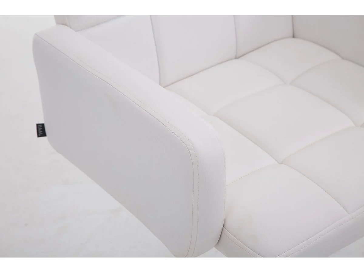 Tabouret de bar - Similicuir & Chrome - Blanc - Los Angeles