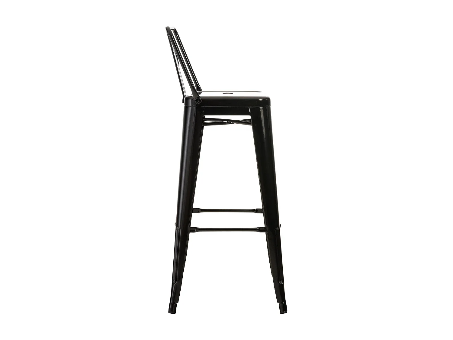 Lot de 4  Tabouret de bar - Métal & Nature - Noir-Or - Mason