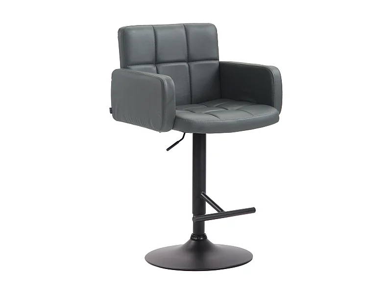 Tabouret de bar - Similicuir & Noir - Gris - Los Angeles