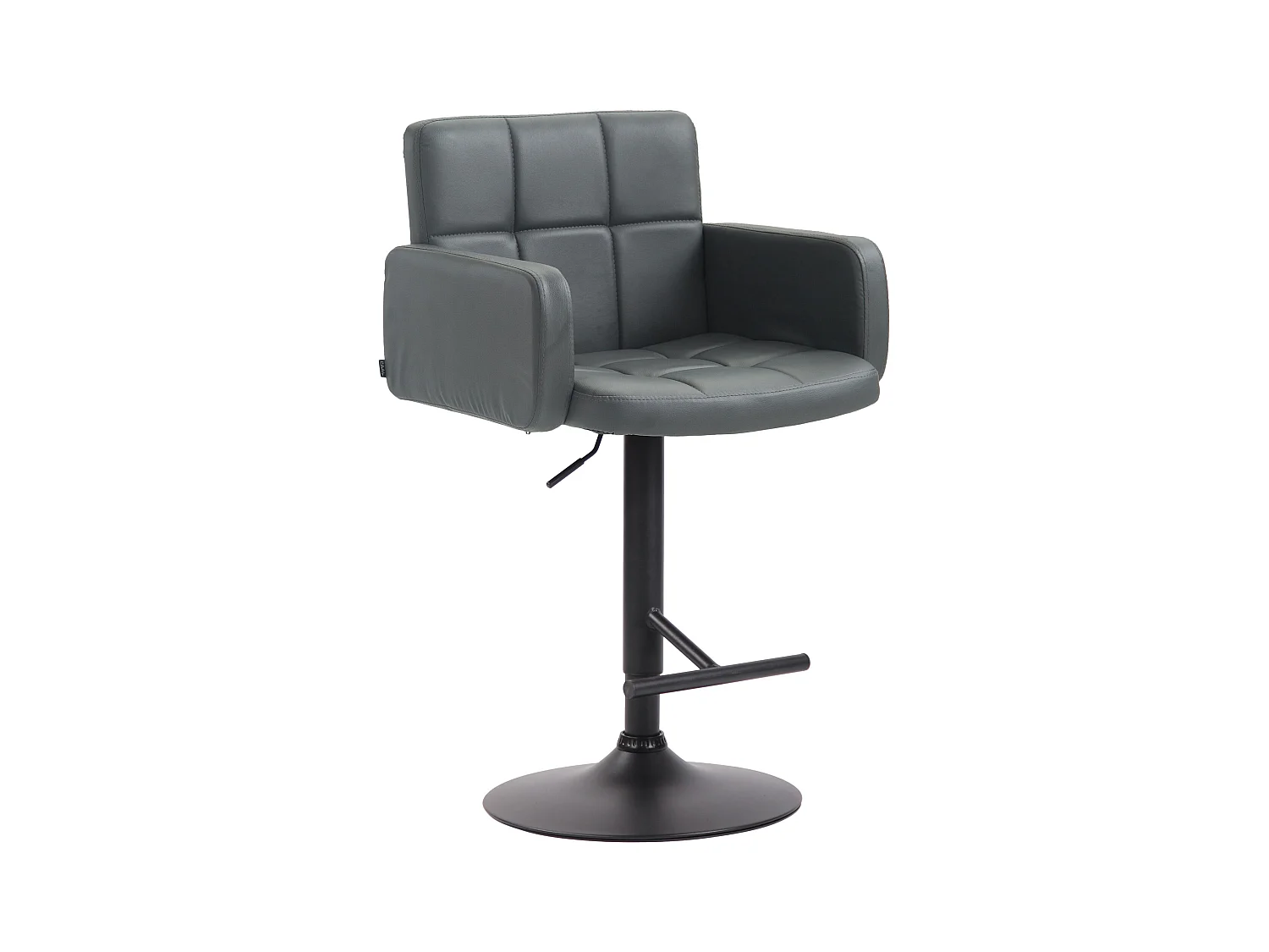 Tabouret de bar - Similicuir & Noir - Gris - Los Angeles