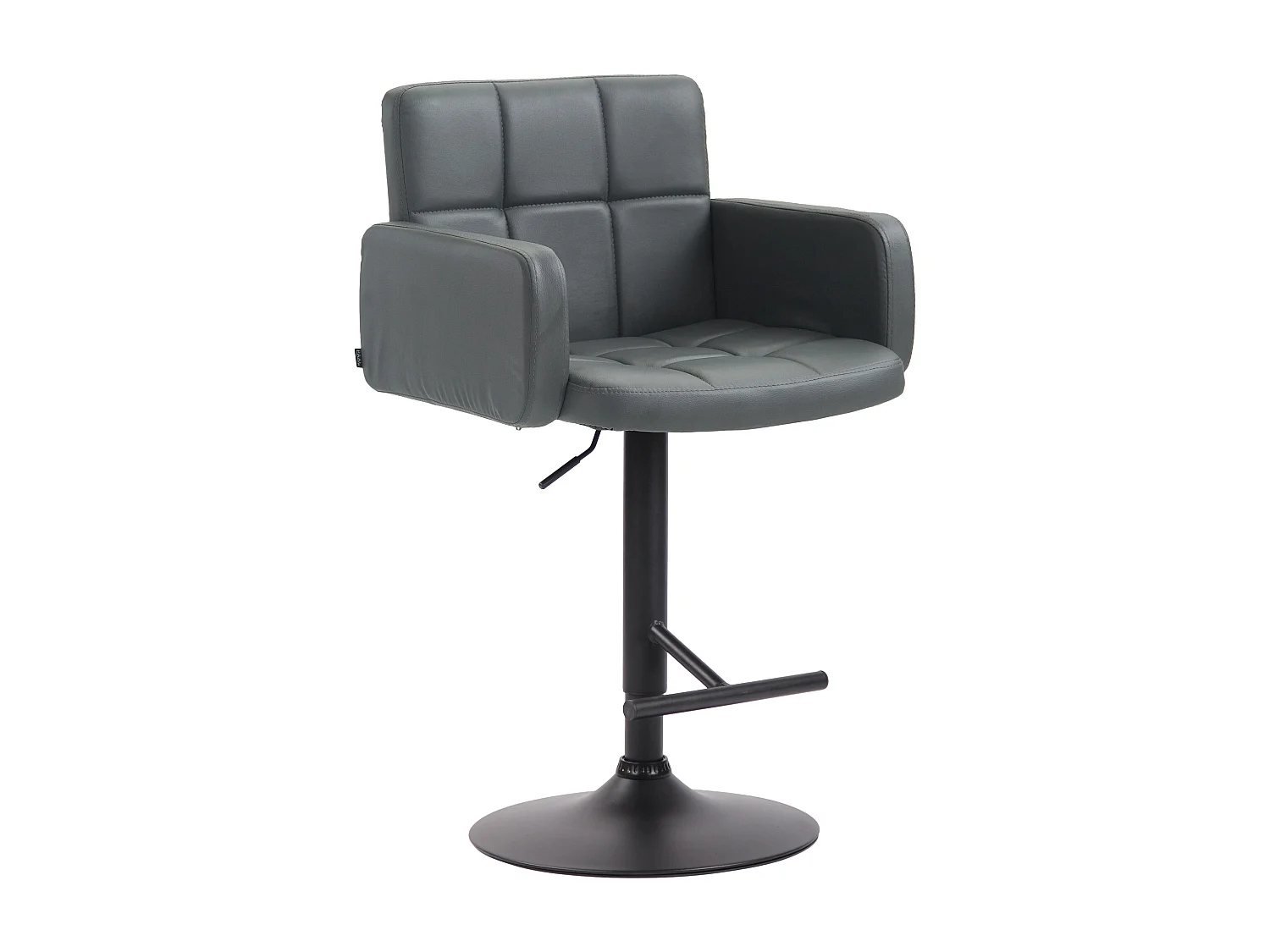 Tabouret de bar - Similicuir & Noir - Gris - Los Angeles