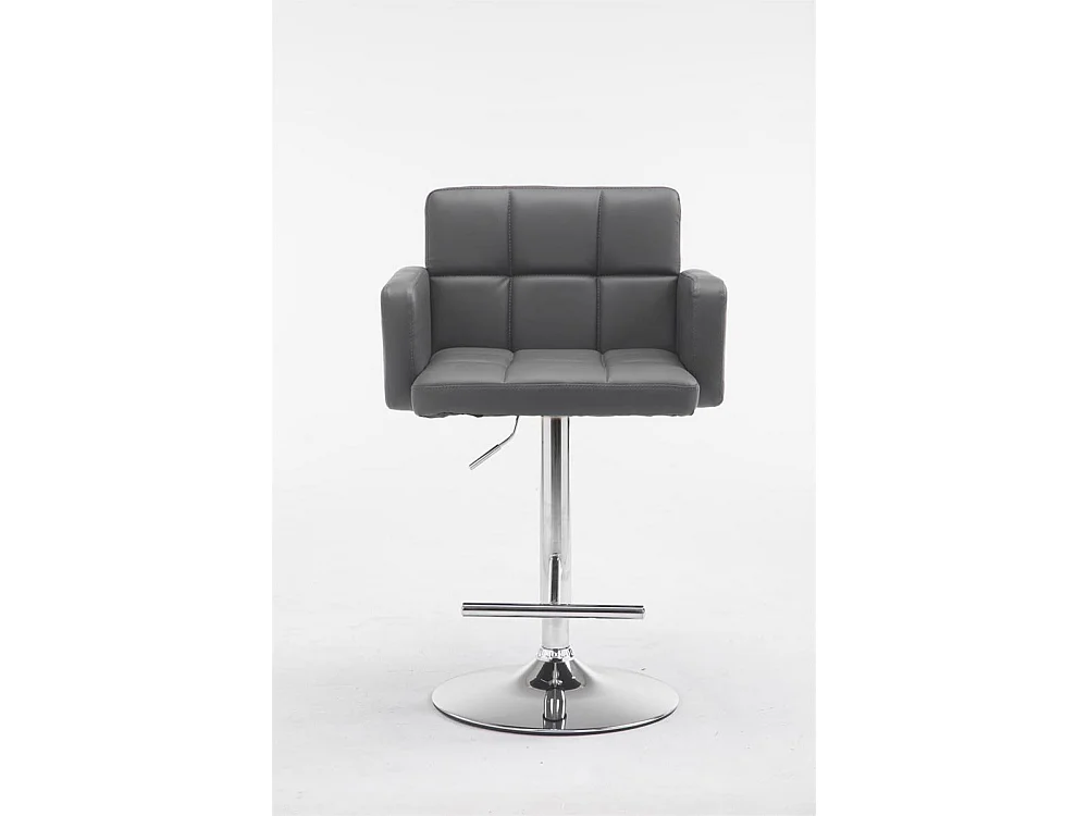 Tabouret de bar - Similicuir & Chrome - Gris - Los Angeles